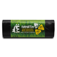 Пакеты д/мусора 60л (20шт) Ромашка ЕЛР ПНД 60х70см ЕЛР60-20/45 - фото - 1