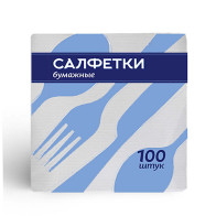 Салфетки бумажные 100л Ромашка 24*24 белые ТМ Лилия 42шт/уп - фото - 1