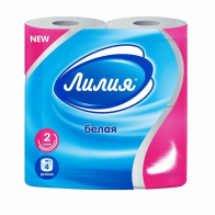 Бумага туалетная Лилия 2-сл 13м (4шт) белая 12шт/уп - фото - 1